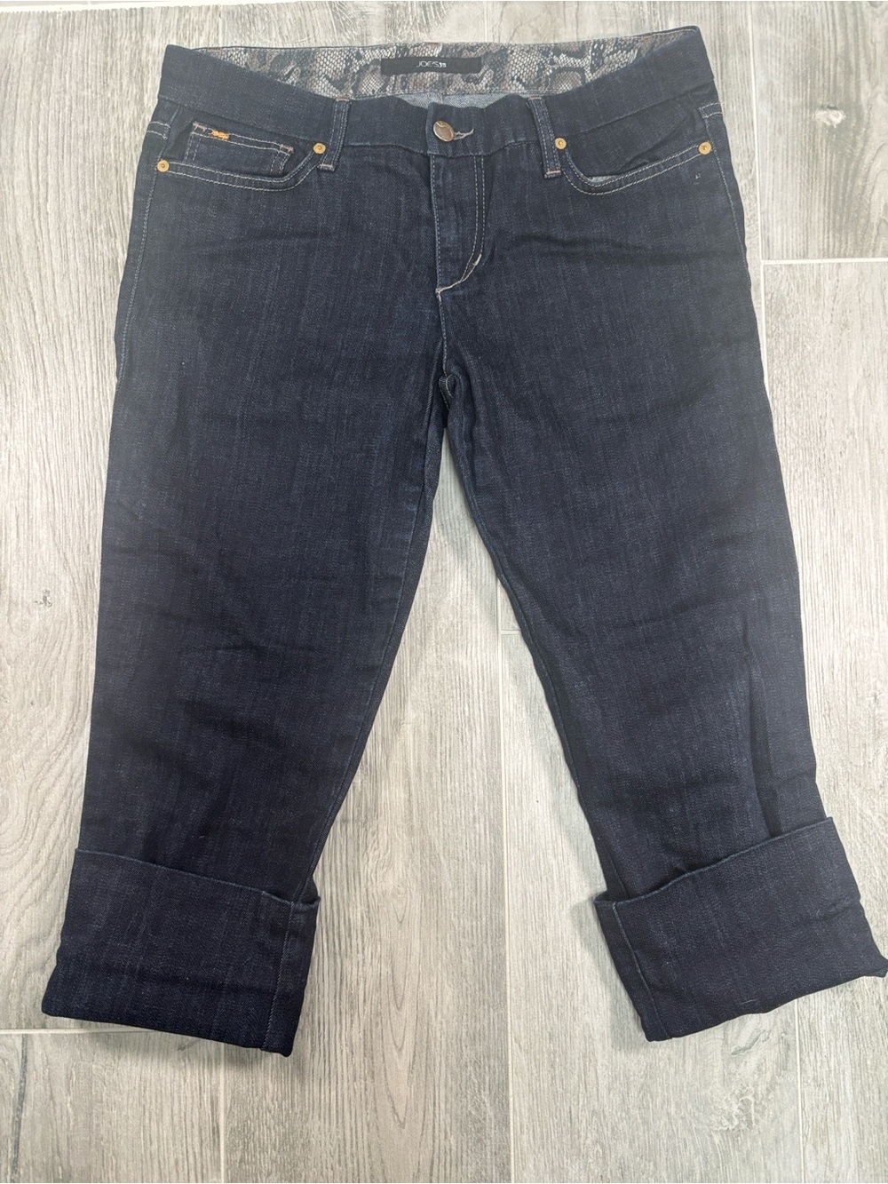 Joe's Jeans Socialite Crop Capri W28 Dark Wash Stretch Cuffed Denim Low Rise⁠